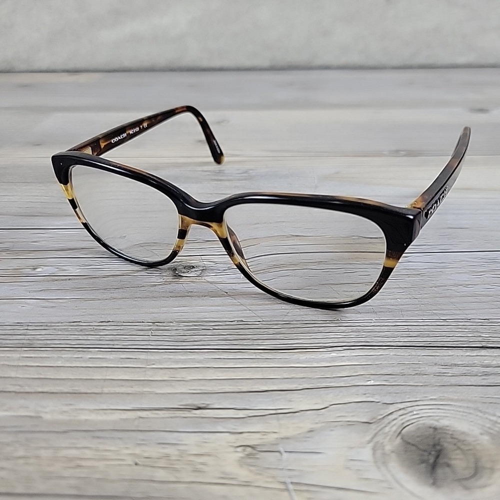 Coach HC6103 5443 Cat Eye Black Tort Gltr Varsity Stripe Womens Eyeglasses 52mm
